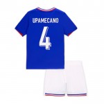 Günstige Fußballtrikots Frankreich Upamecano 4 Kinder Heimtrikot EURO 2024 Kurzarm